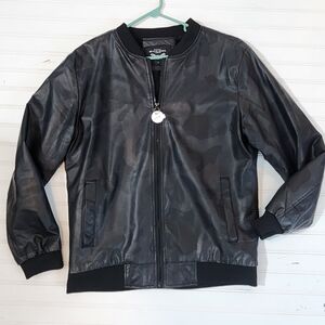 Brave Soul Black Camouflage Bomber Jacket